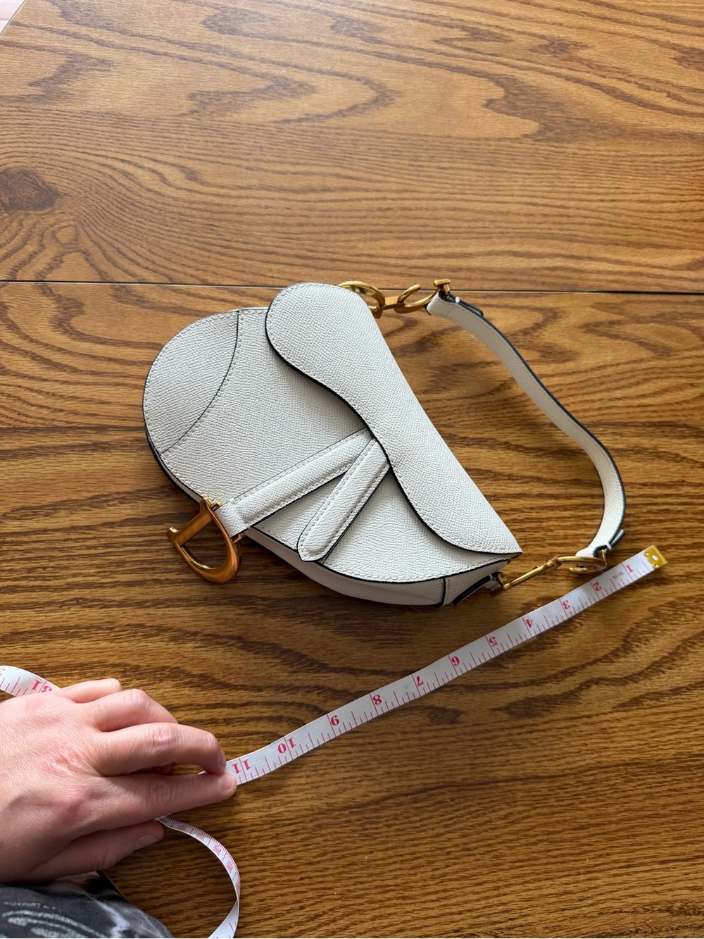 Cream Saddle Crossbody Bag with Gold Hardware